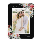 Black Christmas Elegant Photo Magnet (Vertical)