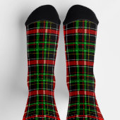 Black Christmas Flannel Plaid Tartan Design Sokken (Top)