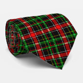 Black Christmas Flannel Plaid Tartan Design Stropdas (Opgerold)