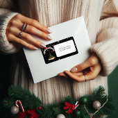 Black Christmas Graffiti Retouradreslabel Etiket