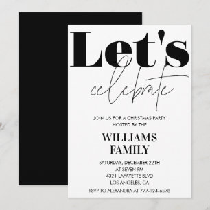 Black Christmas Party Laten we het vieren Kaart
