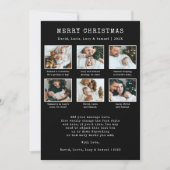 Black Christmas Photo Collage Carte de vacances (Devant)