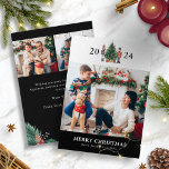 Black Christmas Photo Collage Carte de vacances<br><div class="desc">Cette jolie et unique casse-noix de vacances noir Merry Christmas photo carte de vacances dispose de soldats de casse-noix aquarelle peint à la main autour d'un bel arbre avec texte et une photo pour la personnalisation. Le dos comprend du texte supplémentaire pour ajouter un message spécial et 2 photos. (Supprimez...</div>