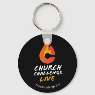 Black CHURCH CHALLENGE LEVENDE Oranje vlam Sleutelhanger
