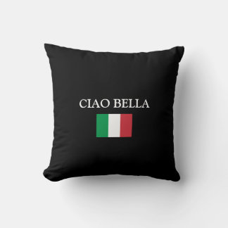Black CIAO BELLA ITALY FLAG Kussen