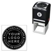 Black Circle Business Logo Custom Zelfinktende Stempel (In situ)