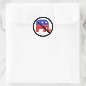 Black Circle Geen teken Anti-GOP politieke mening Ronde Sticker (Tas)