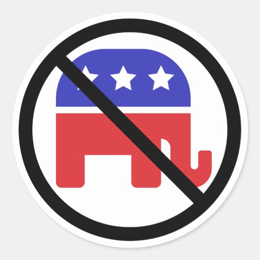 Black Circle Geen teken Anti-GOP politieke mening Ronde Sticker (Voorkant)