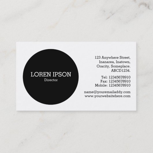 Black Circle v2 - Honeycomb Warm Visitekaartje (Achterkant)