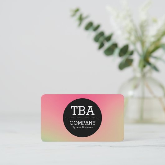 Black Circle v2 - Zachte verloopgradiënt Visitekaa Visitekaartje (Staand voorkant)