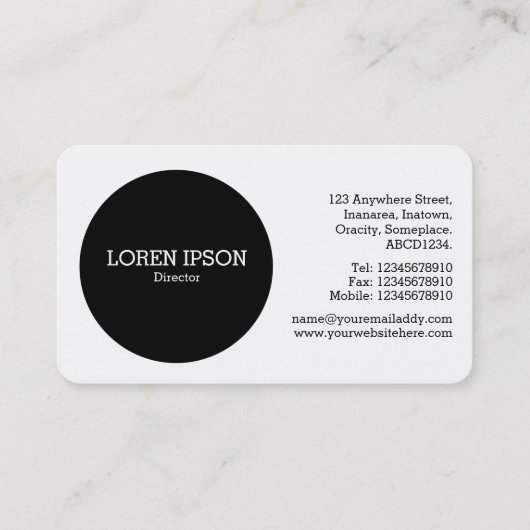 Black Circle v2 - Zachte verloopgradiënt Visitekaa Visitekaartje (Achterkant)
