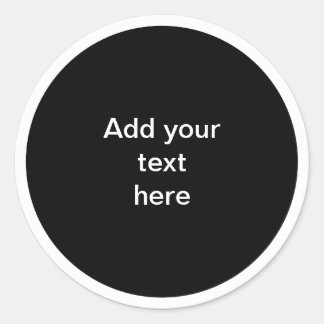 Black circle with white circle frame TEMPLATE,  Ronde Sticker