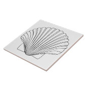 Black Clam Scallop Seashell Tegeltje (Zijkant)