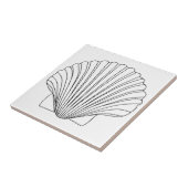 Black Clam Scallop Seashell Tegeltje (Zijkant)