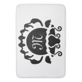Black Clam Silhouette Monogram Badmat (Voorkant Verticaal)