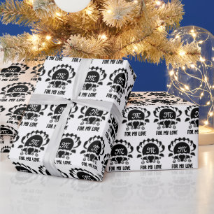 Black Clam Silhouette Monogram Cadeaupapier