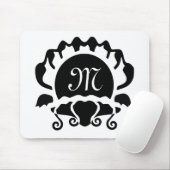Black Clam Silhouette Monogram Muismat (Met muis)