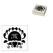 Black Clam Silhouette Monogram Rubberstempel (Gestempeld)