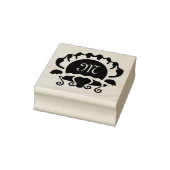 Black Clam Silhouette Monogram Rubberstempel (Stempel)