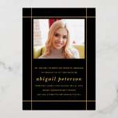 Black Class of 2025 afstuderen folie aangekondigd Folie Uitnodiging (Achterkant)