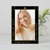 Black Class of 2025 afstuderen folie aangekondigd Uitnodiging (Staand Voorkant)