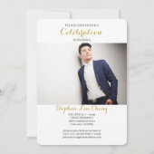 Black Class of YEAR Afstuderen Photo Invitation Kaart (Achterkant)