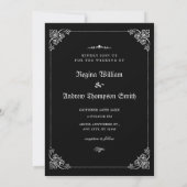 Black Classic gotische bruiloft uitnodiging (Achterkant)