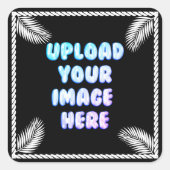 Black Classic Round Sticker with a Business Logo (Devant)