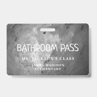 Black Classic Terug naar school Badkamer Hall Pass Badge