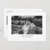 Black Classic Typografie Bruiloft Dank u Briefkaart (Voorkant / Achterkant)