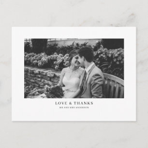 Black Classic Typografie Bruiloft Dank u Briefkaart