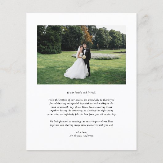 Black Classic Typography Weddenschap Hartelijk dan (Achterkant)