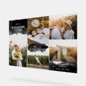 Black Clean Modernes Initiales & 5 Photos Bienvenu (Angle)