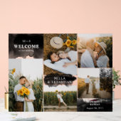 Black Clean Modernes Initiales & 5 Photos Bienvenu (Mariage)