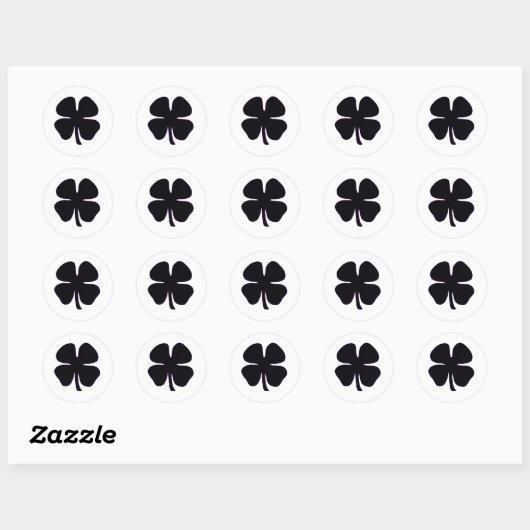 Black Clover blanc rond petits autocollants (Feuille)