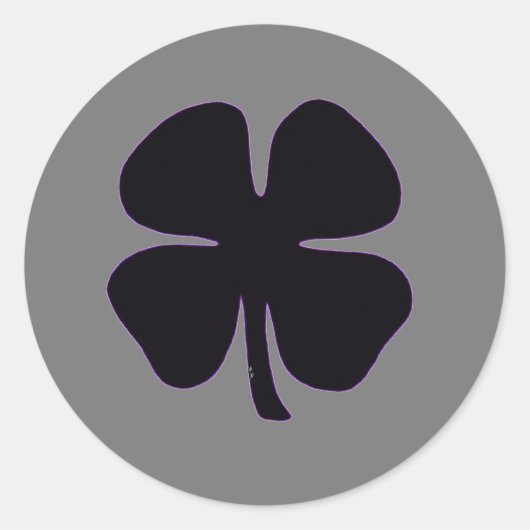 Black Clover gris rond gros autocollants (Devant)