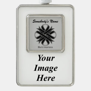 Black Clover Ribbon Tmpl (V-I) van Kenneth Yoncich Verzilverd Kader Ornament