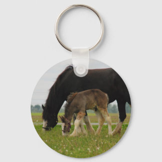 Black Clydesdale en Filly Sleutelhanger