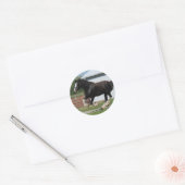 Black Clydesdale Ronde Sticker (Envelop)