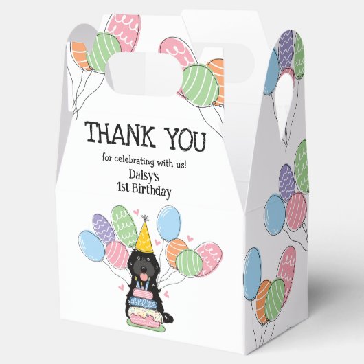 Black Cockapoo Cavapoo Verjaardag Dank u Bedankdoosjes (Geopend)