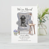 Black Cockapoo Moving Announcement Aankondiging (Staand voorkant)