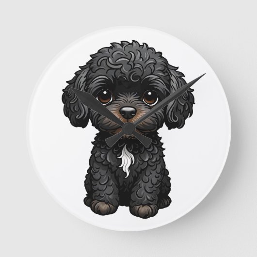 Black Cockapoo Ronde Klok (Voorkant)