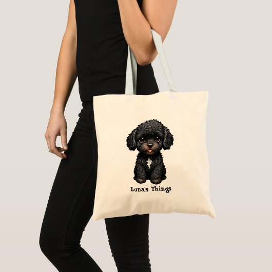 Black Cockapoo Tote Bag (Voorkant (product))