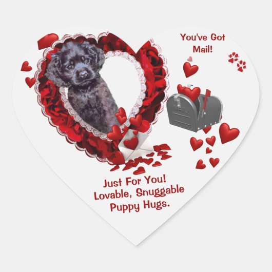 Black Cocker Spaniel #2 - Je hebt Mail Design Hart Sticker (Voorkant)