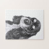 Black Cocker Spaniel Art Legpuzzel (Horizontaal)