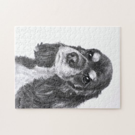 Black Cocker Spaniel Art Legpuzzel (Horizontaal)