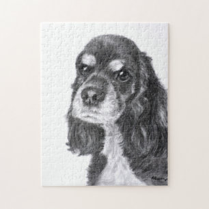 Black Cocker Spaniel Art Legpuzzel