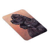Black Cocker Spaniel Dog Art Magnet flexible (Côté Droit)