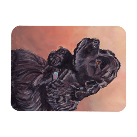 Black Cocker Spaniel Dog Art Magnet flexible (Horizontal)