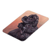 Black Cocker Spaniel Dog Art Magnet flexible (Côté Gauche)